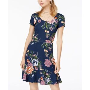 Planet Gold Juniors Printed Fit Flare Dress